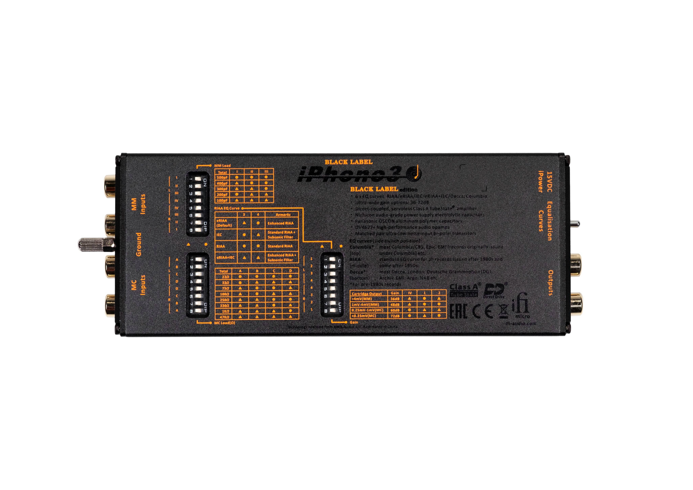 iFi Audio iPhono3 Black Label + iPowerX 15V – Pre-amplificador phono – Sonido de alta