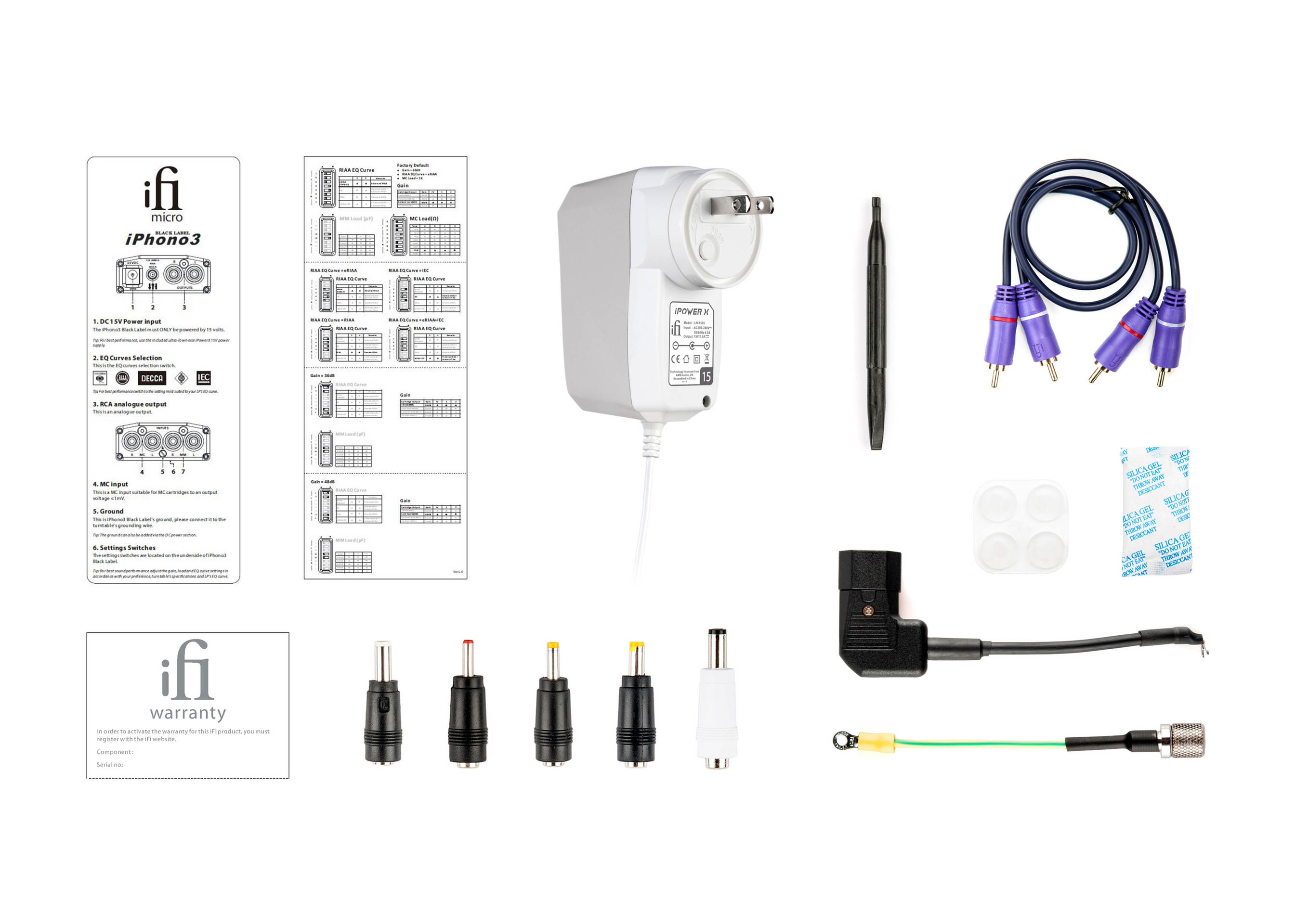 iFi Audio iPhono3 Black Label + iPowerX 15V – Pre-amplificador phono – Sonido de alta