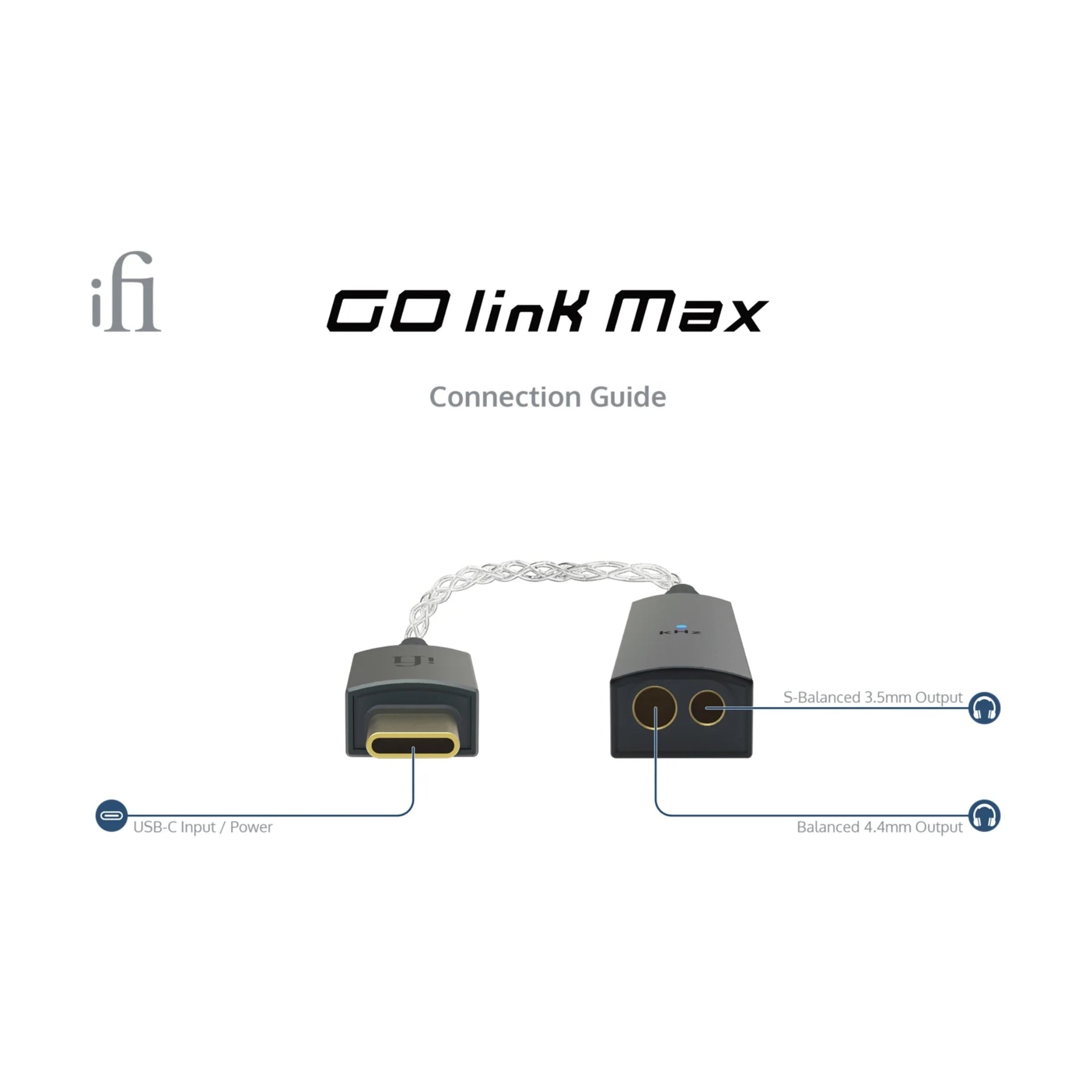 iFi Audio Go Link MAX – DAC/AMP portátil – Sonido de alta resolución y conectividad completa