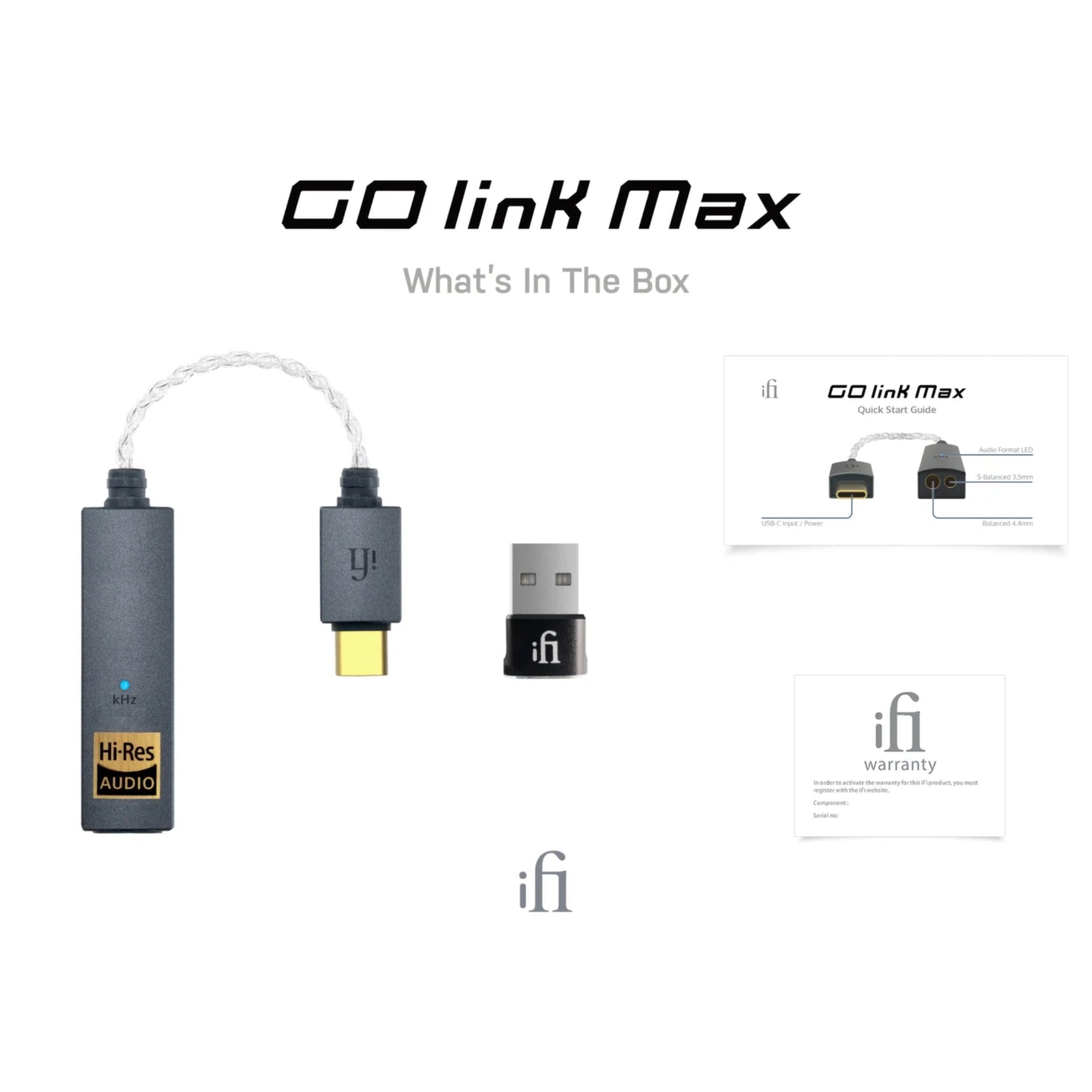 iFi Audio Go Link MAX – DAC/AMP portátil – Sonido de alta resolución y conectividad completa