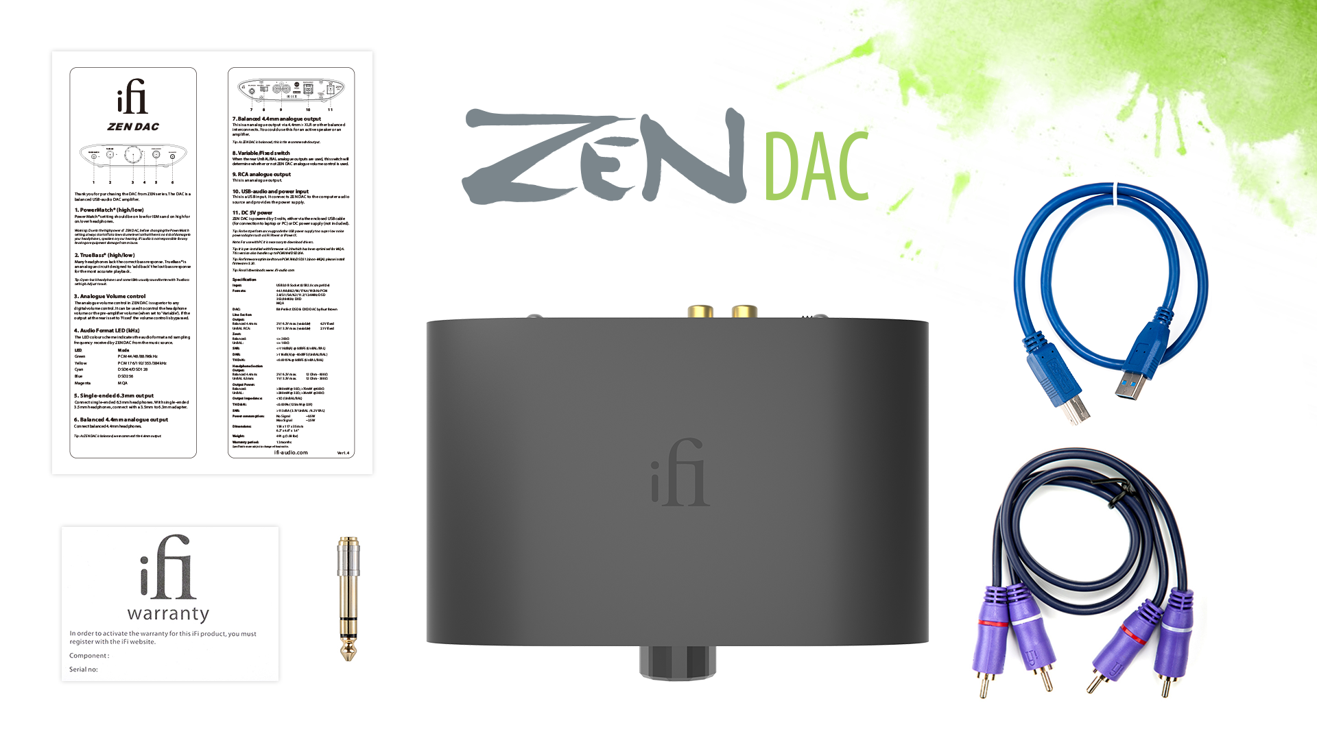 iFi Audio Zen DAC V1 – DAC/AMP de escritorio – Alta resolución y compatibilidad USB
